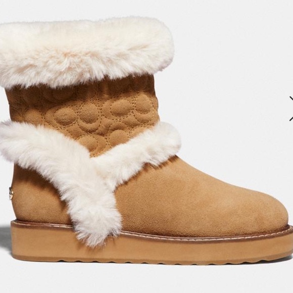 Coach Izzie boot fur HUGG style in Camel